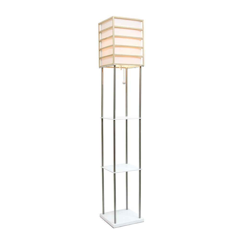 Lalia Home 1 Light Metal Etagere Floor Lamp with Storage Shelves. Picture 6