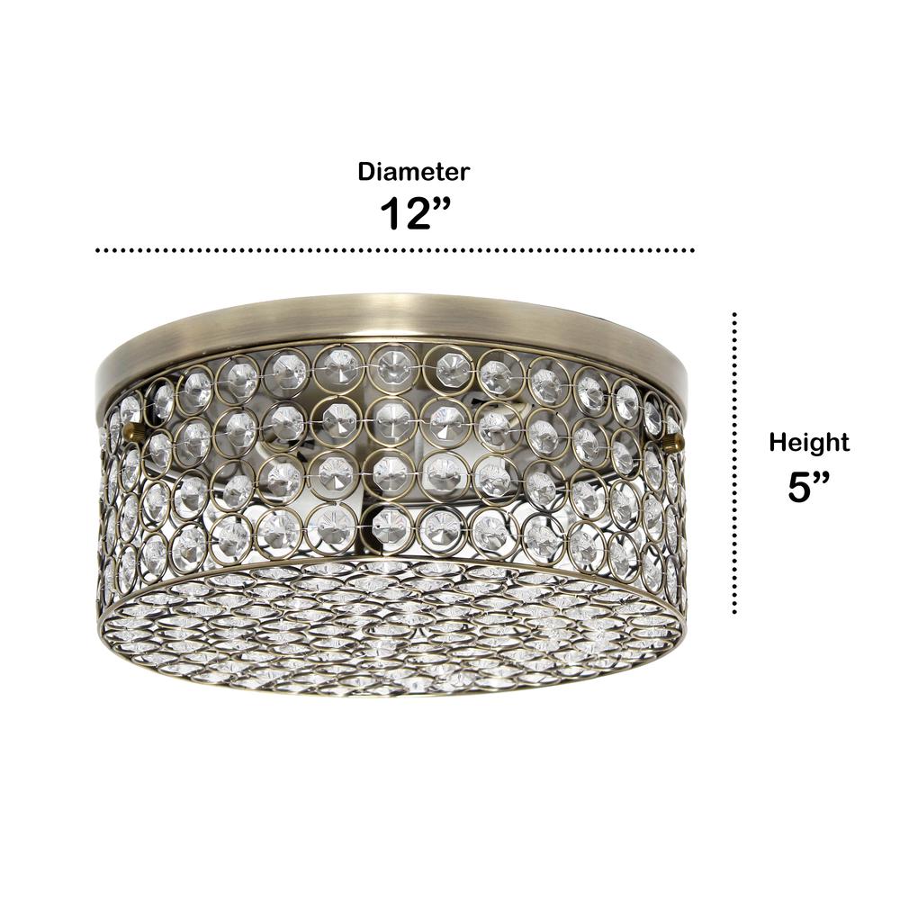 Lalia Home 12" Classix Glam Two Light Decorative Round Crystal. Picture 10