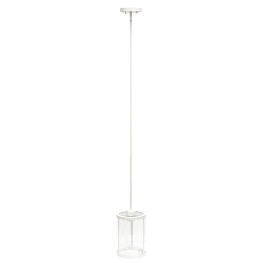 1-Light 9.25"Adjustable Hanging Clear Glass Pendant Fixture with Metal Accents. Picture 6