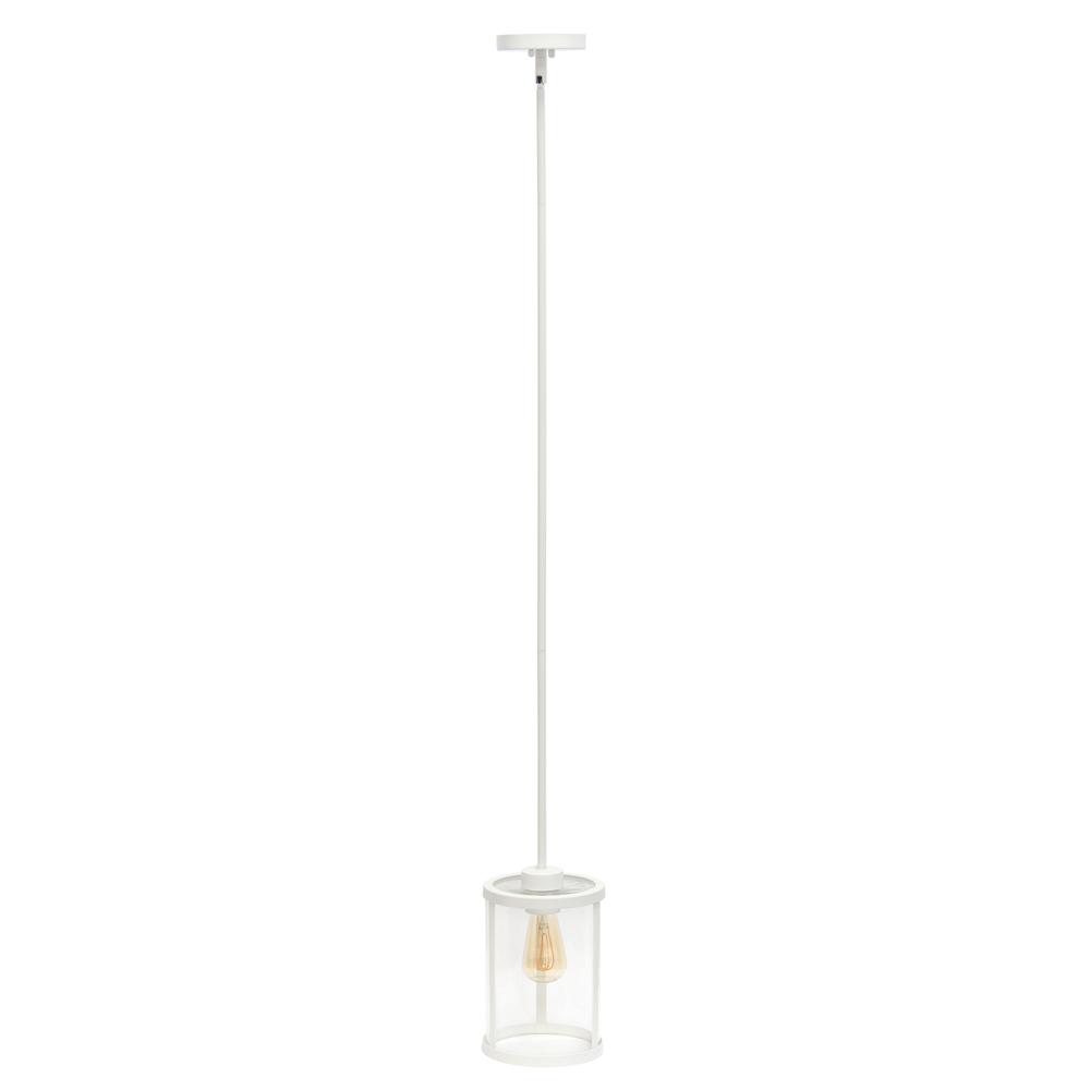 1-Light 9.25"Adjustable Hanging Clear Glass Pendant Fixture with Metal Accents. Picture 7