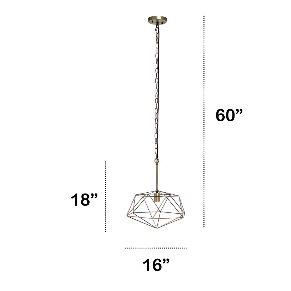 1 Light 16" Modern Metal Wire Paragon Hanging Ceiling Pendant Fixture. Picture 2