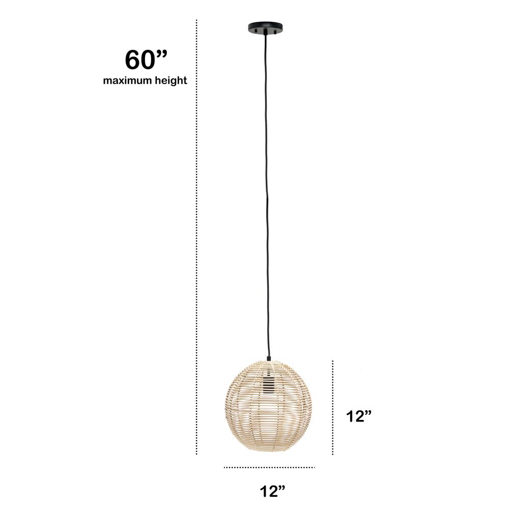 Ball Shaped Rattan Pendant. Picture 5