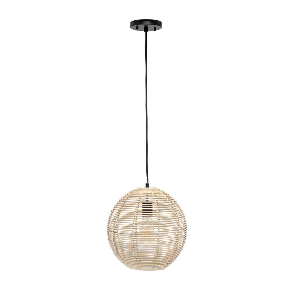 Ball Shaped Rattan Pendant. Picture 8