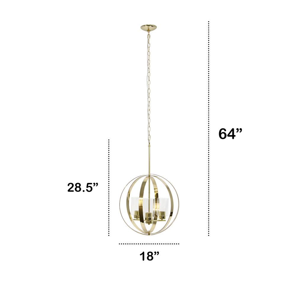 Lalia Home 3-Light 18" Adjustable Industrial Globe Hanging Metal. Picture 8