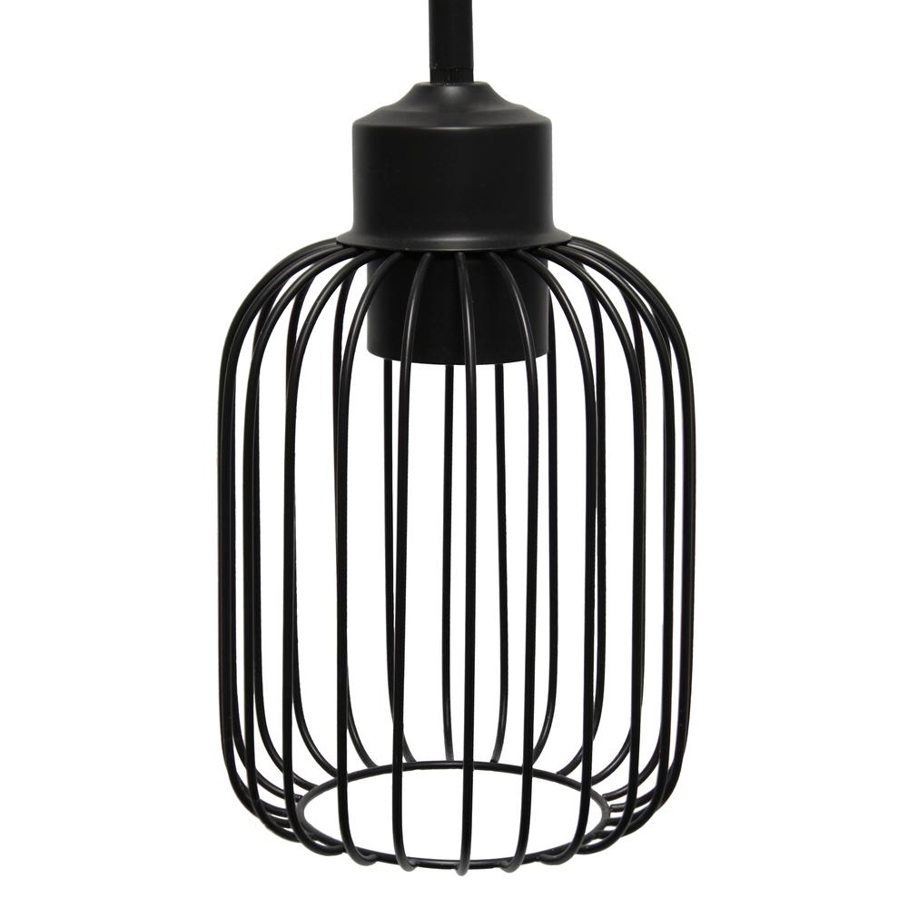 One Light Industrial Hanging Metal Caged Mini Pendant Ceiling Light Fixture. Picture 6