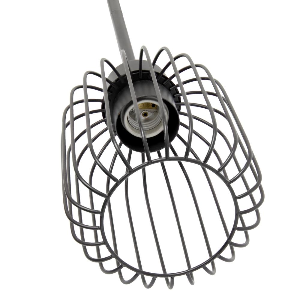 One Light Industrial Hanging Metal Caged Mini Pendant Ceiling Light Fixture. Picture 10