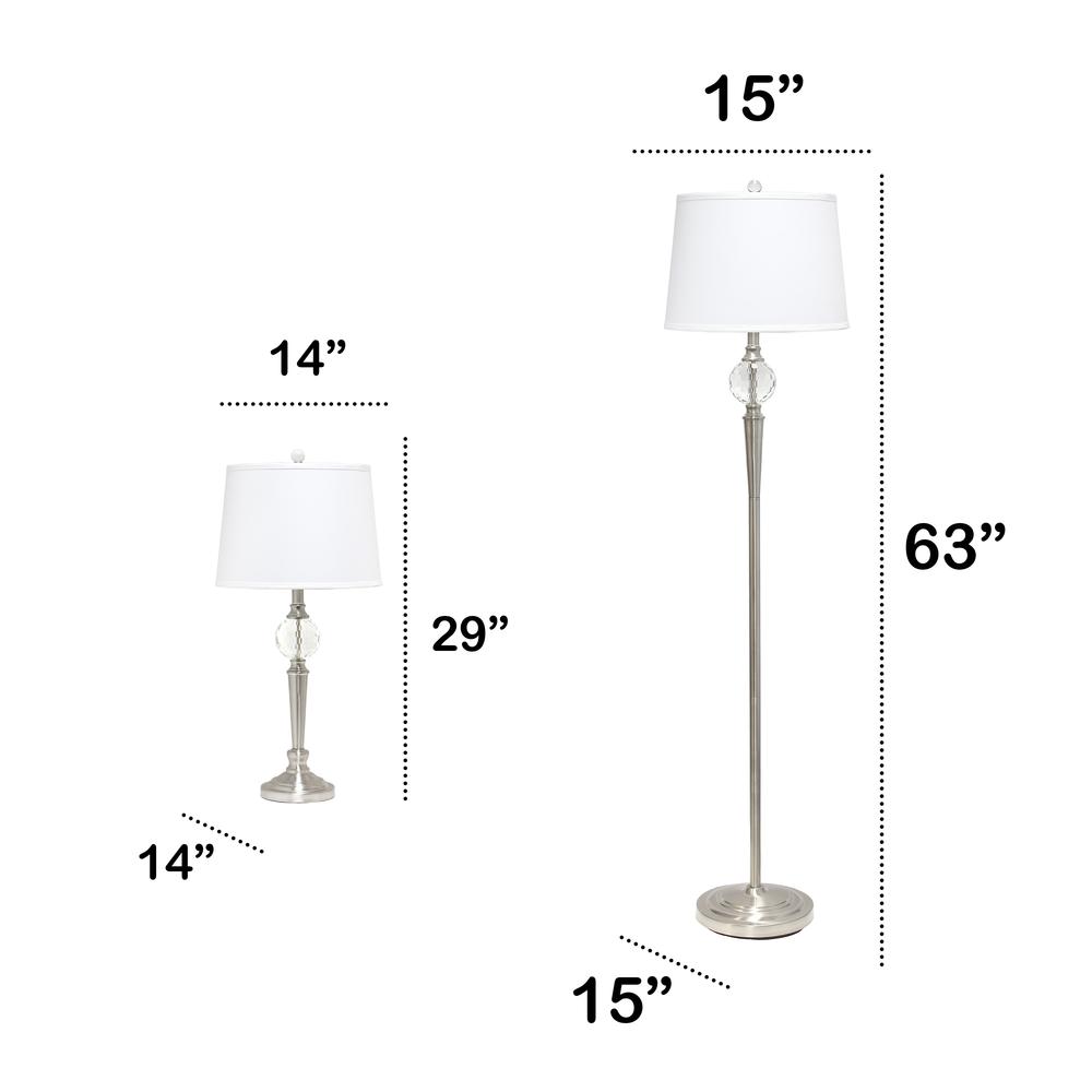 Crystal Drop Table and Floor Lamp Set in Brushed Nickel. Picture 5