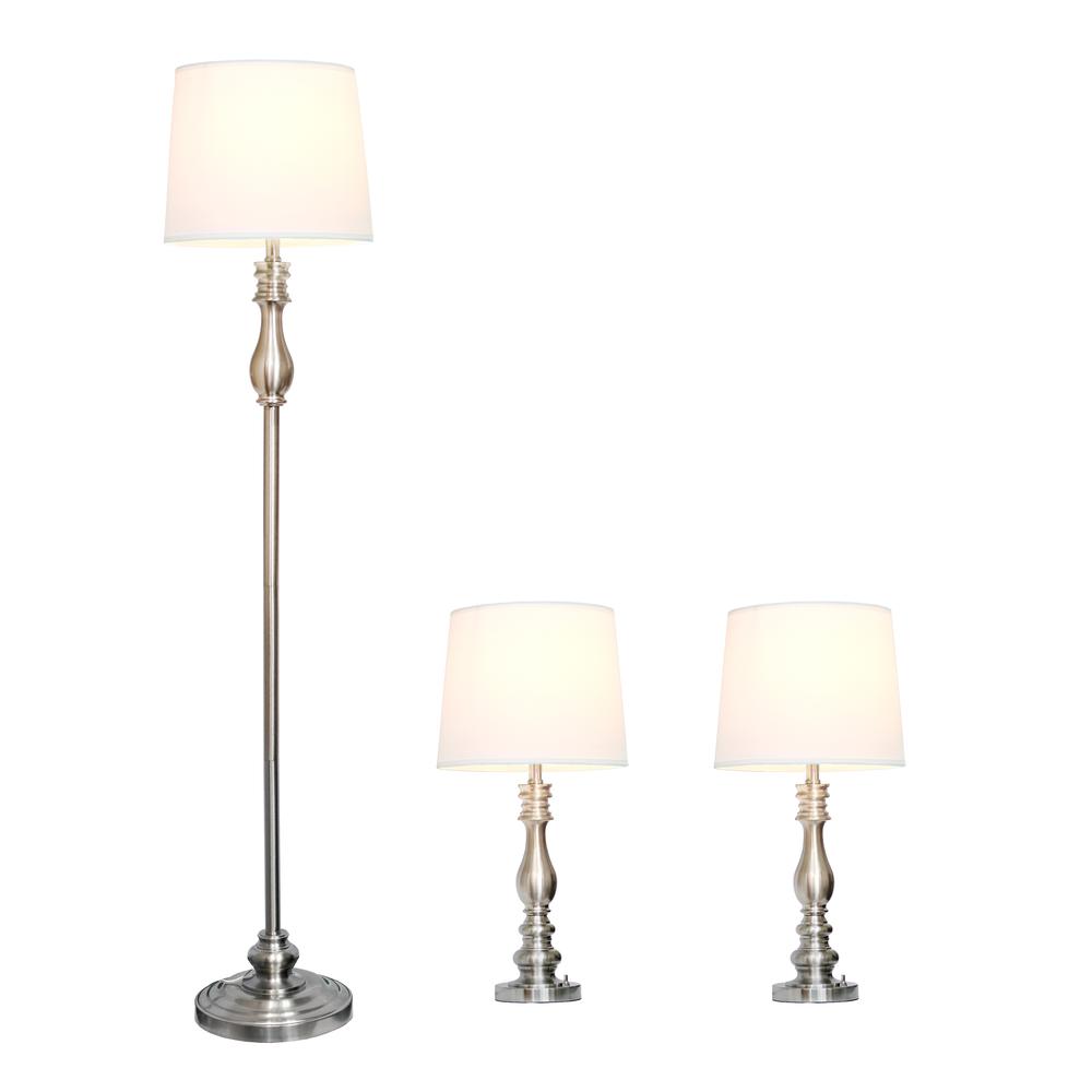 Perennial Morocco Classic 3 Piece Metal Lamp Set (2 Table Lamps1 Floor Lamp). Picture 7