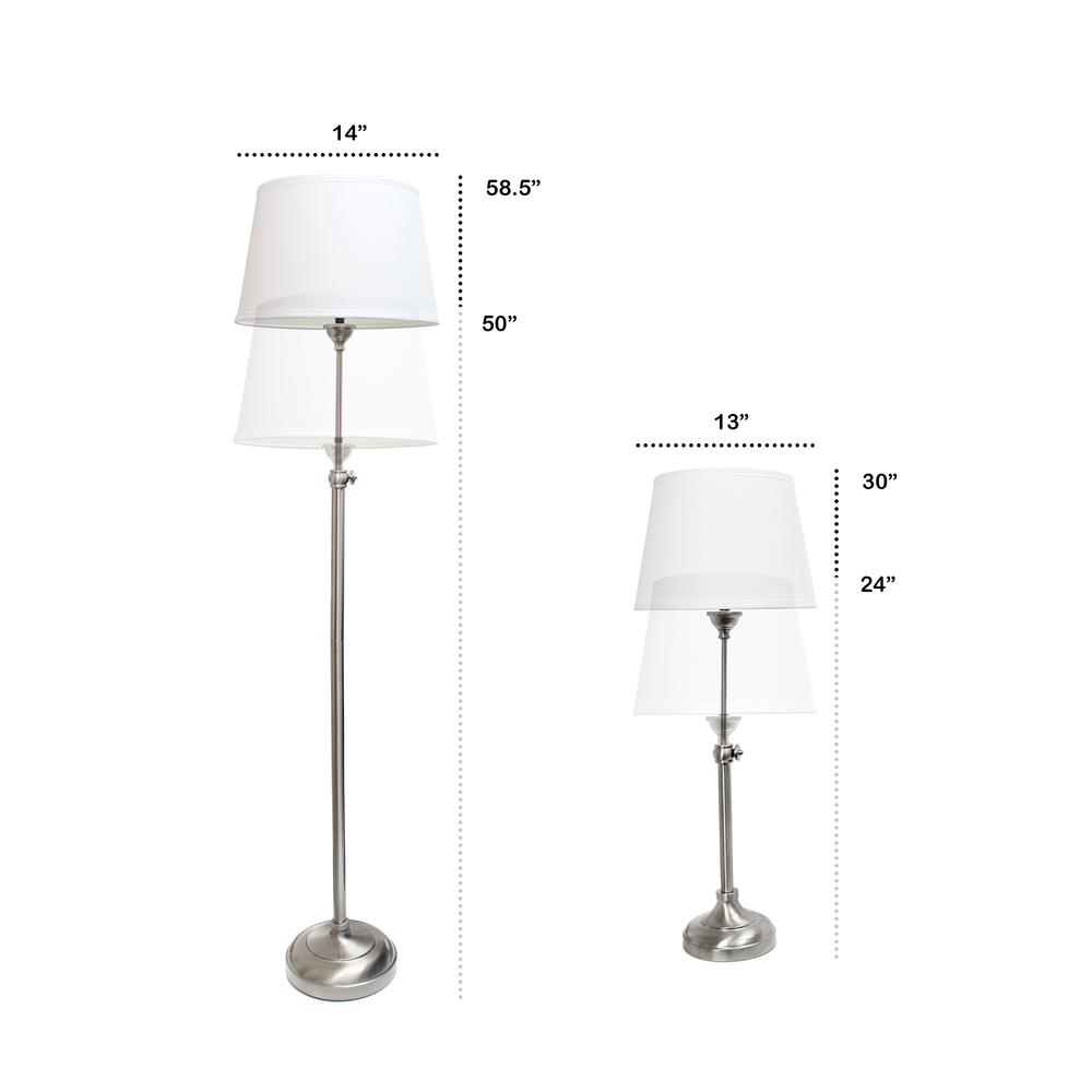 Perennial Modern Manhattan Extendable 3 Piece Metal Lamp Set. Picture 2