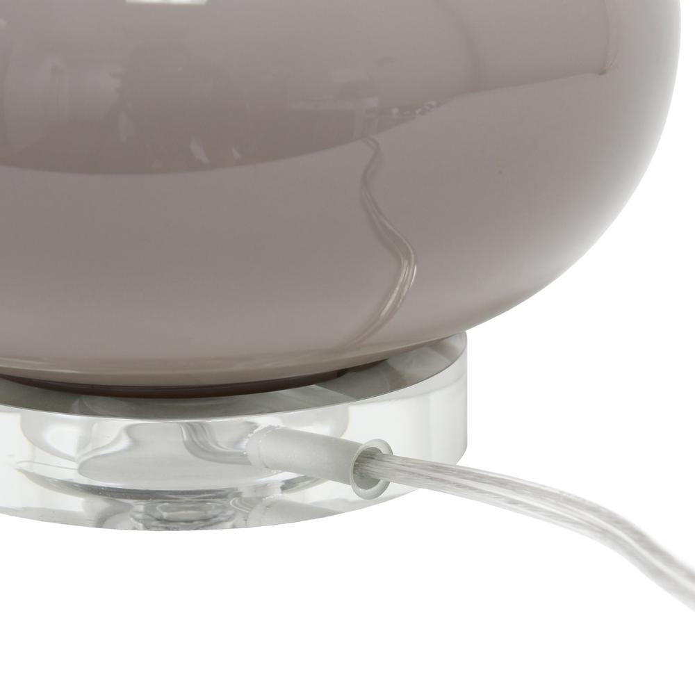 Lalia Home 15.25" Modern Ovaloid Glass Bedside Table Lamp. Picture 2