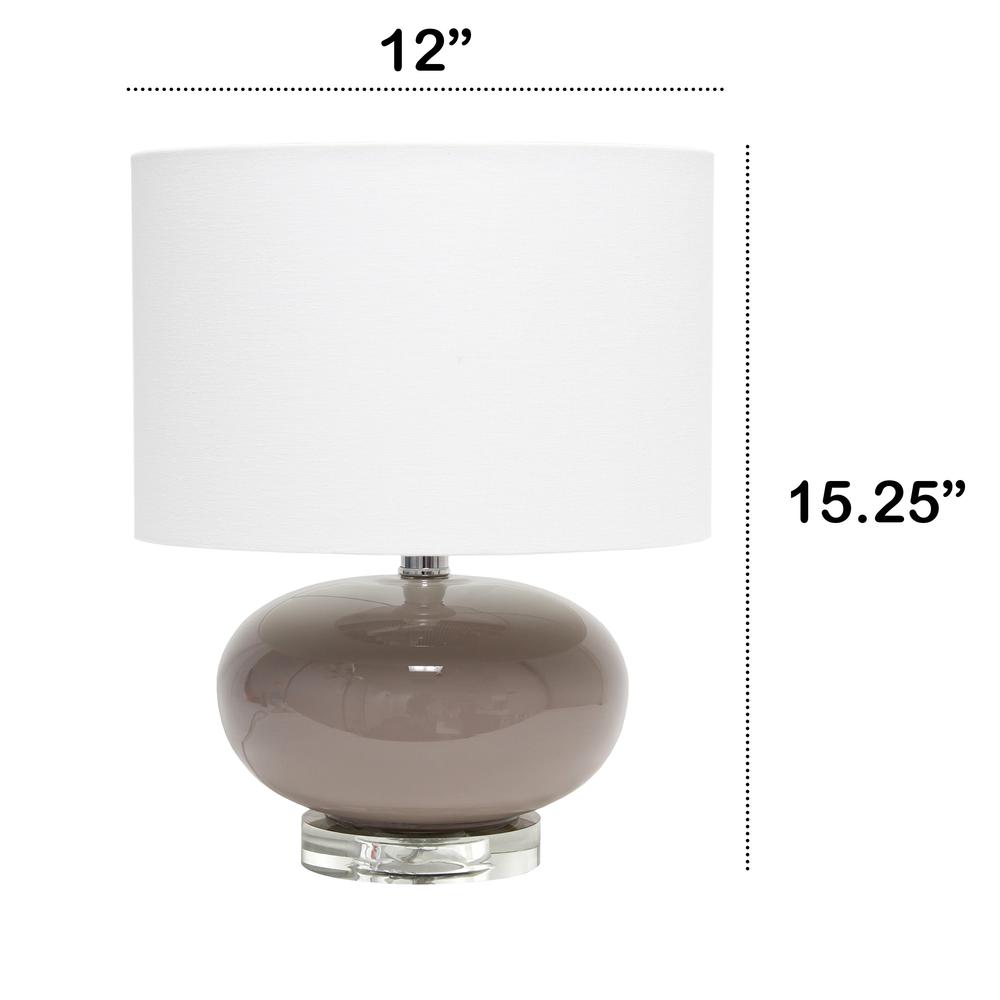Lalia Home 15.25" Modern Ovaloid Glass Bedside Table Lamp. Picture 5