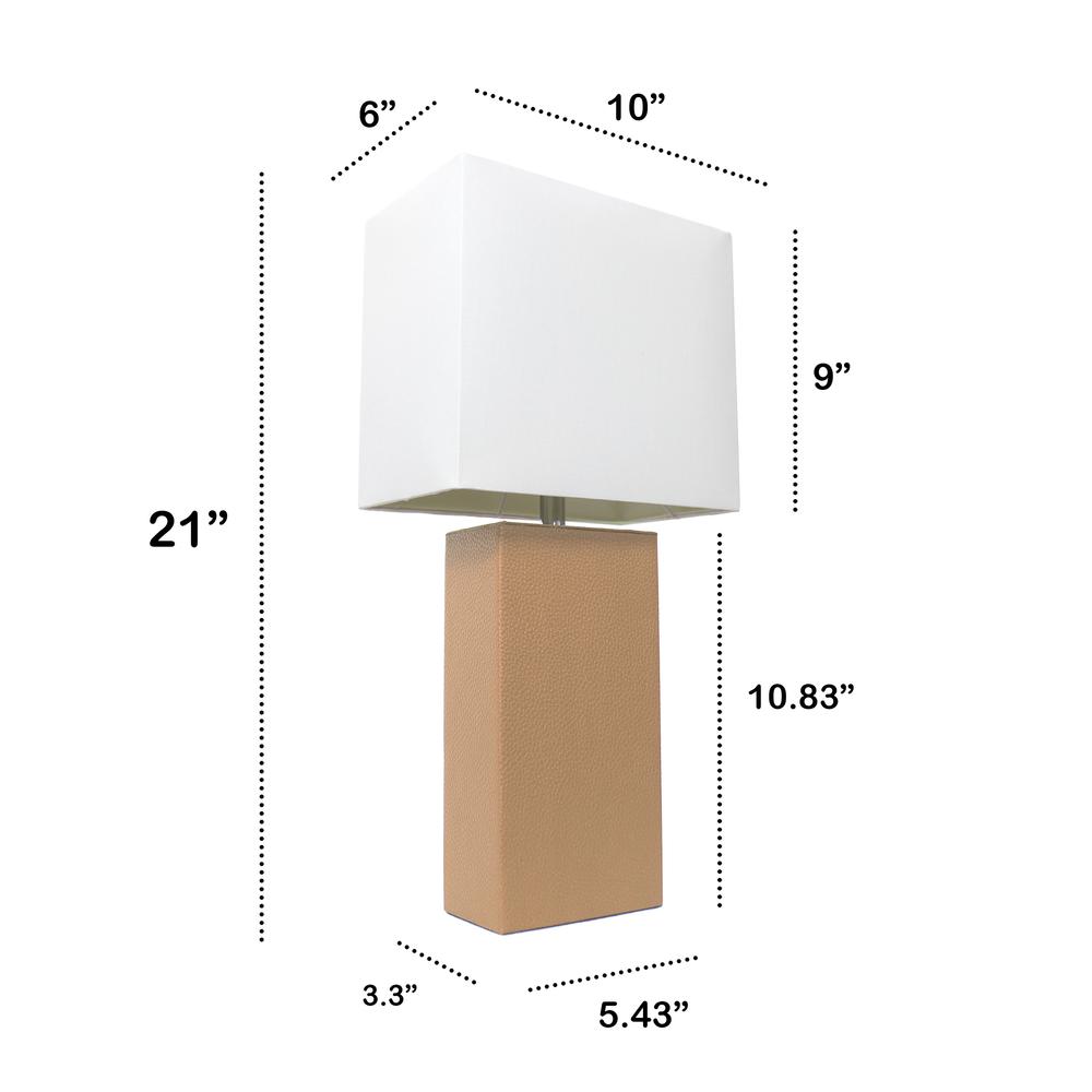 Lexington 21" Leather Base Modern Bedside Table Lamp. Picture 6