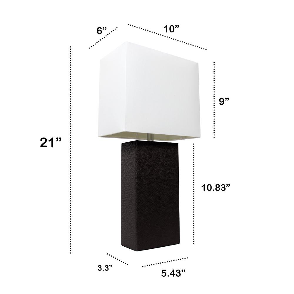 Lexington 21" Leather Base Modern Bedside Table Lamp. Picture 6