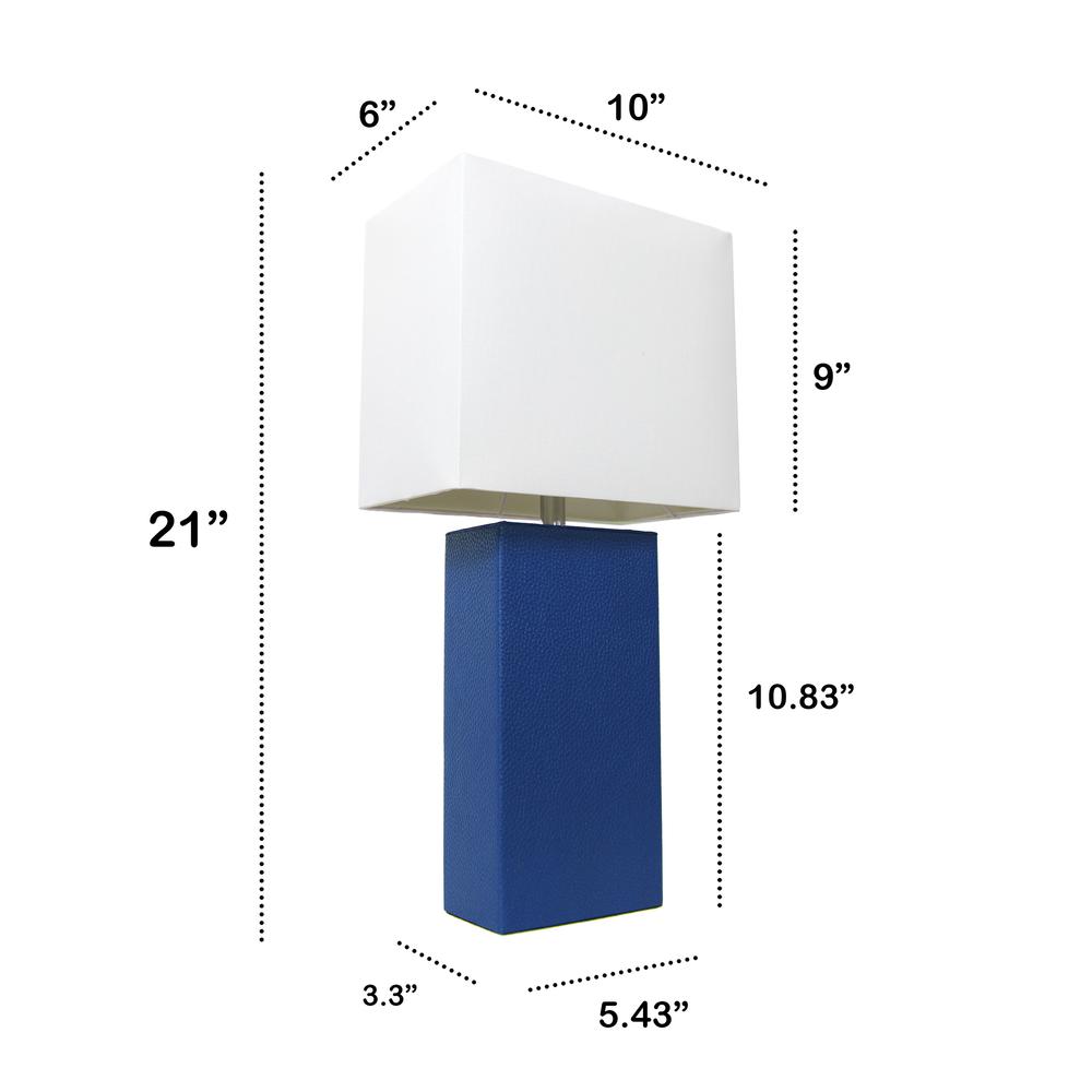 Lexington 21" Leather Base Modern Bedside Table Lamp. Picture 5
