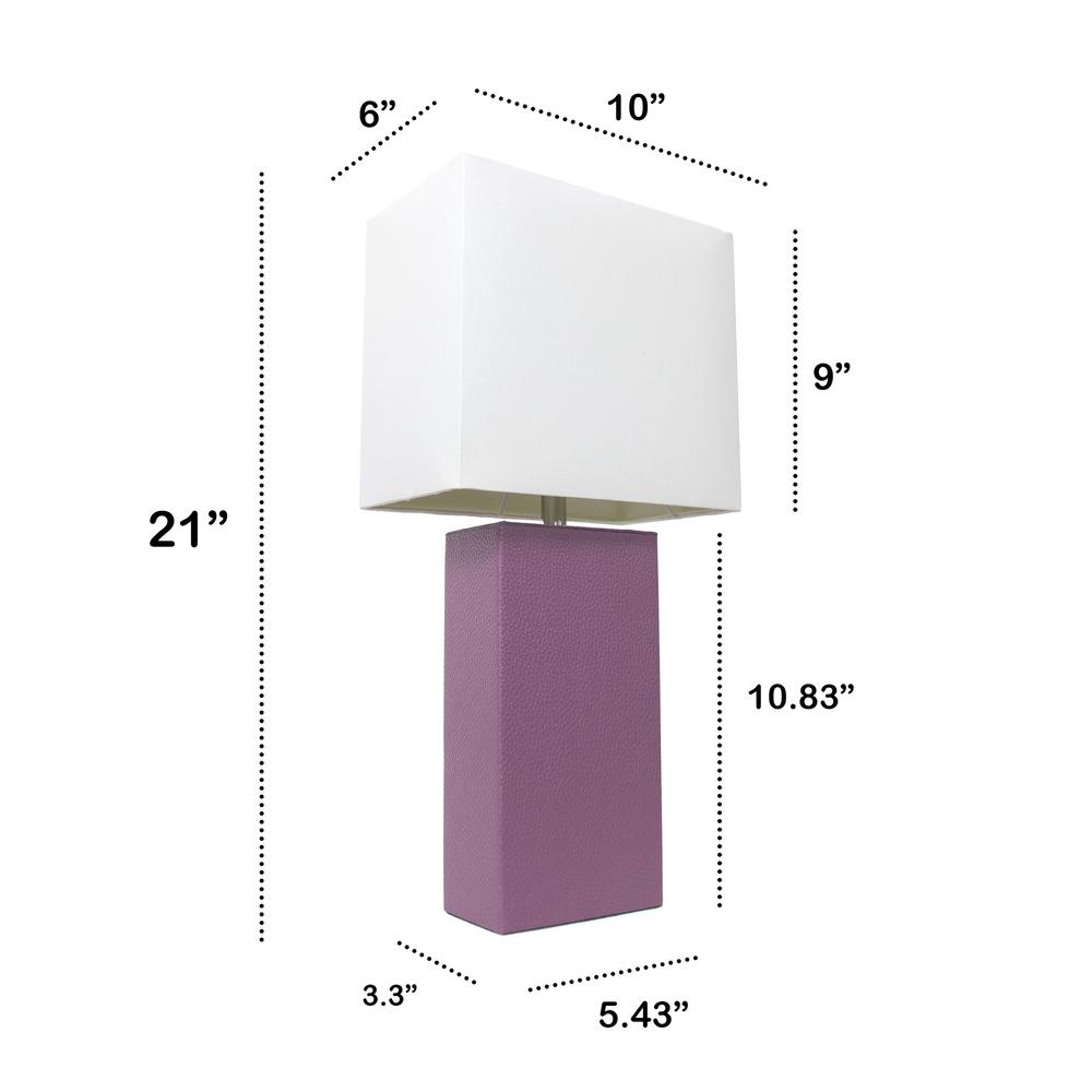 Lexington 21" Leather Base Modern Bedside Table Lamp. Picture 2