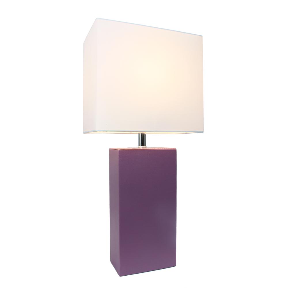 Lexington 21" Leather Base Modern Bedside Table Lamp. Picture 8