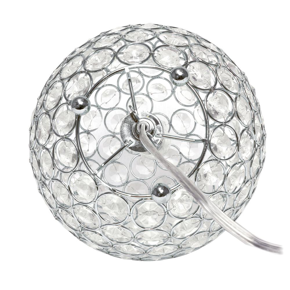 Elipse Medium 8"Metal Crystal Round Sphere Glamourous Orb Table Lamp. Picture 2