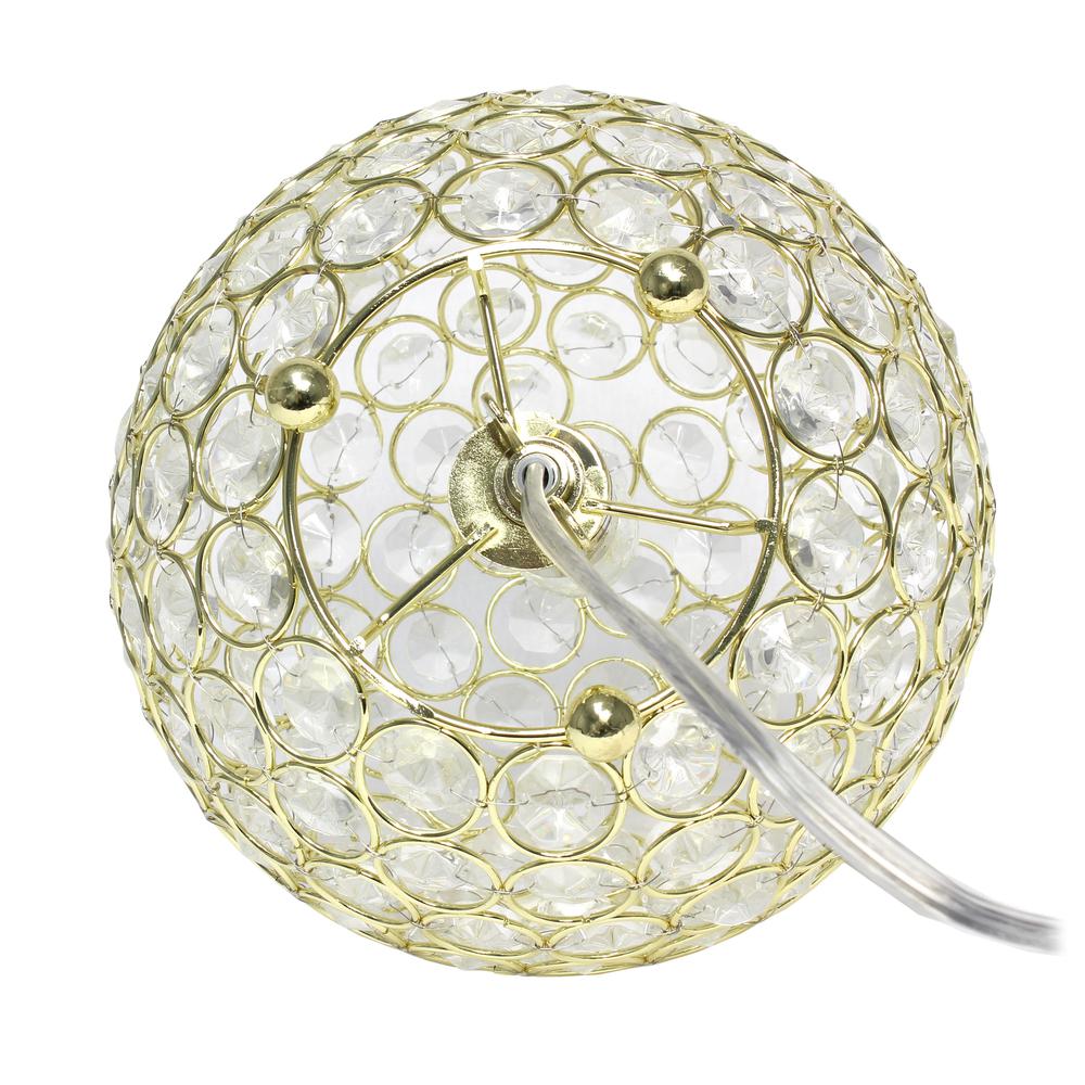 Elipse Medium 8" Metal Crystal Round Sphere Glamourous Orb Table Lamp. Picture 2
