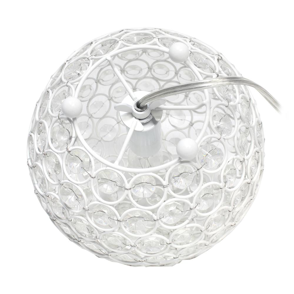 Elipse Medium 8"Metal Crystal Round Sphere Glamourous Orb Table Lamp. Picture 2