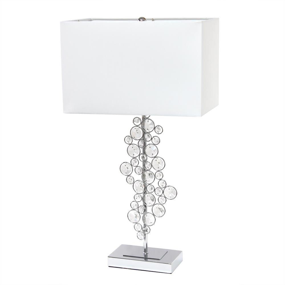 Lumiluxxe 26.25" Tall Crystal Glitz and  Glam Table Lamp. Picture 1