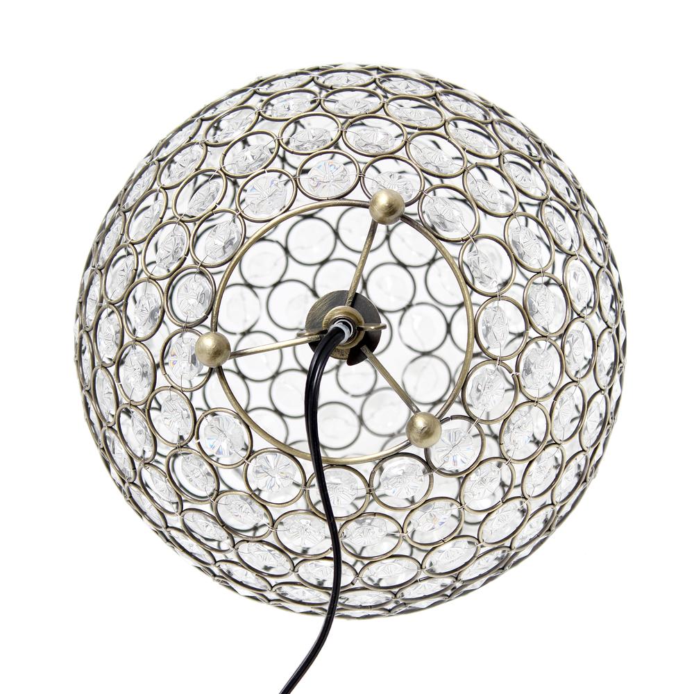 Elipse Medium Contemporary Metal Crystal Round Sphere Glamorous Orb Table Lamp. Picture 4