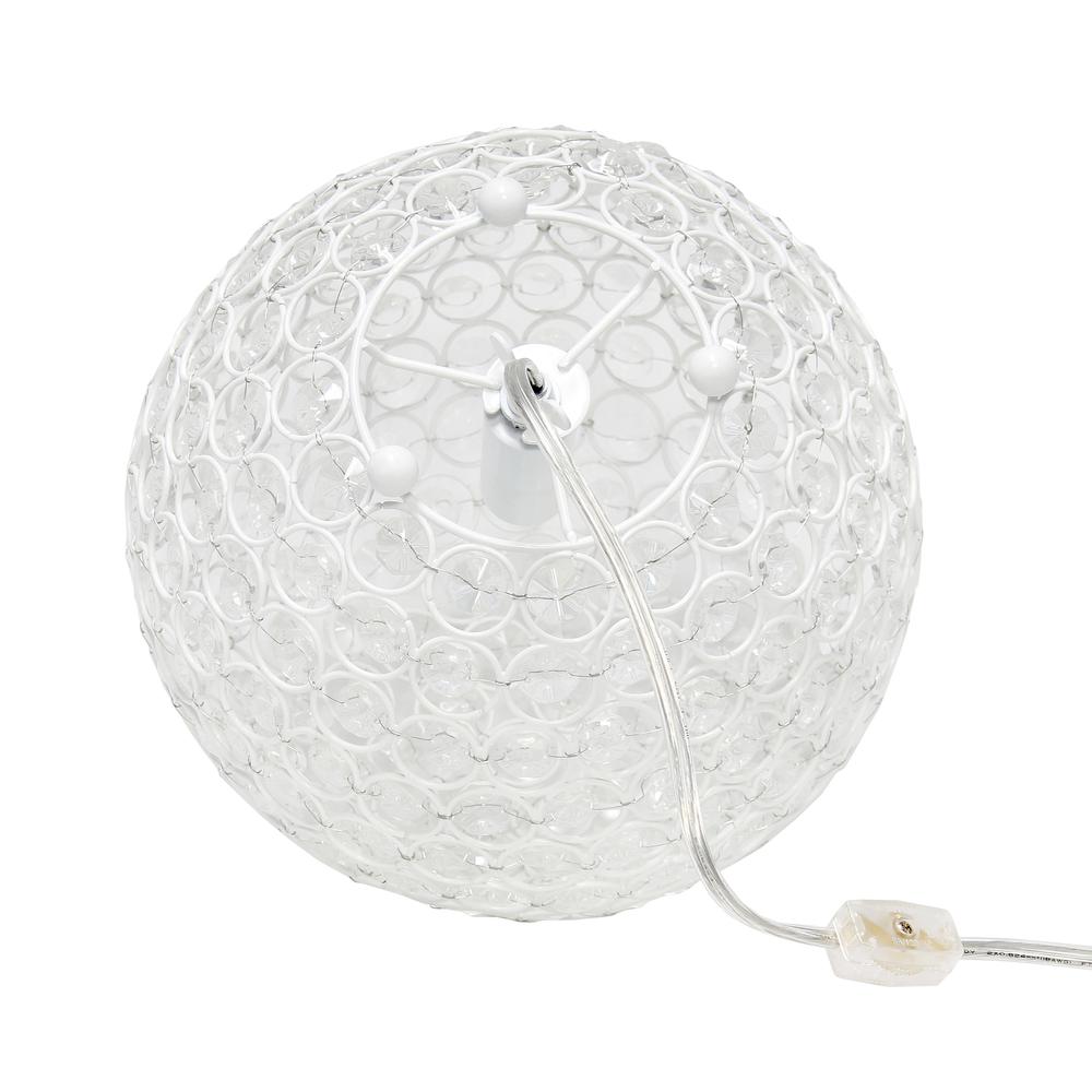 Elipse Medium 10" Metal Crystal Round Sphere Glamourous Orb Table Lamp. Picture 2