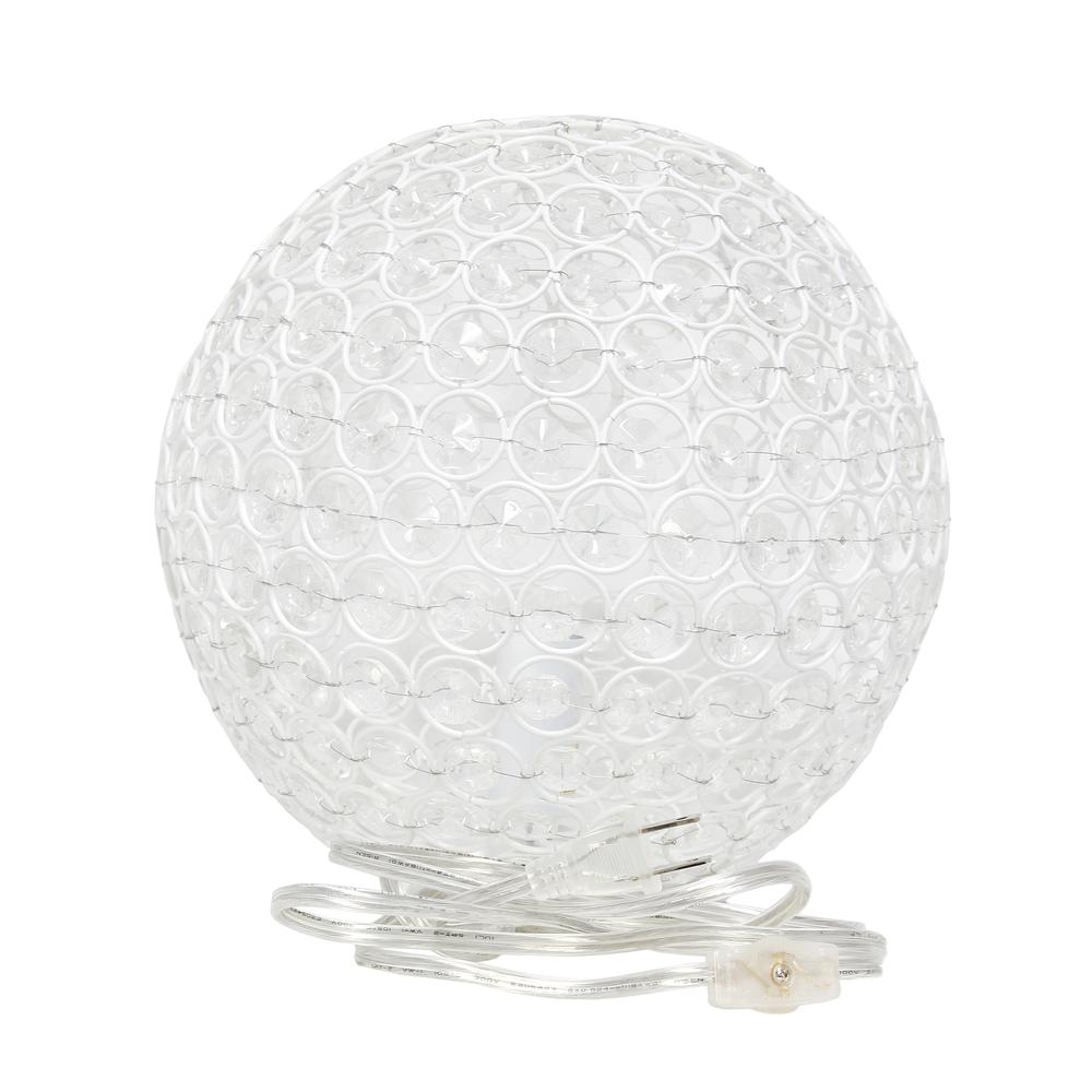 Elipse Medium 10" Metal Crystal Round Sphere Glamourous Orb Table Lamp. Picture 3