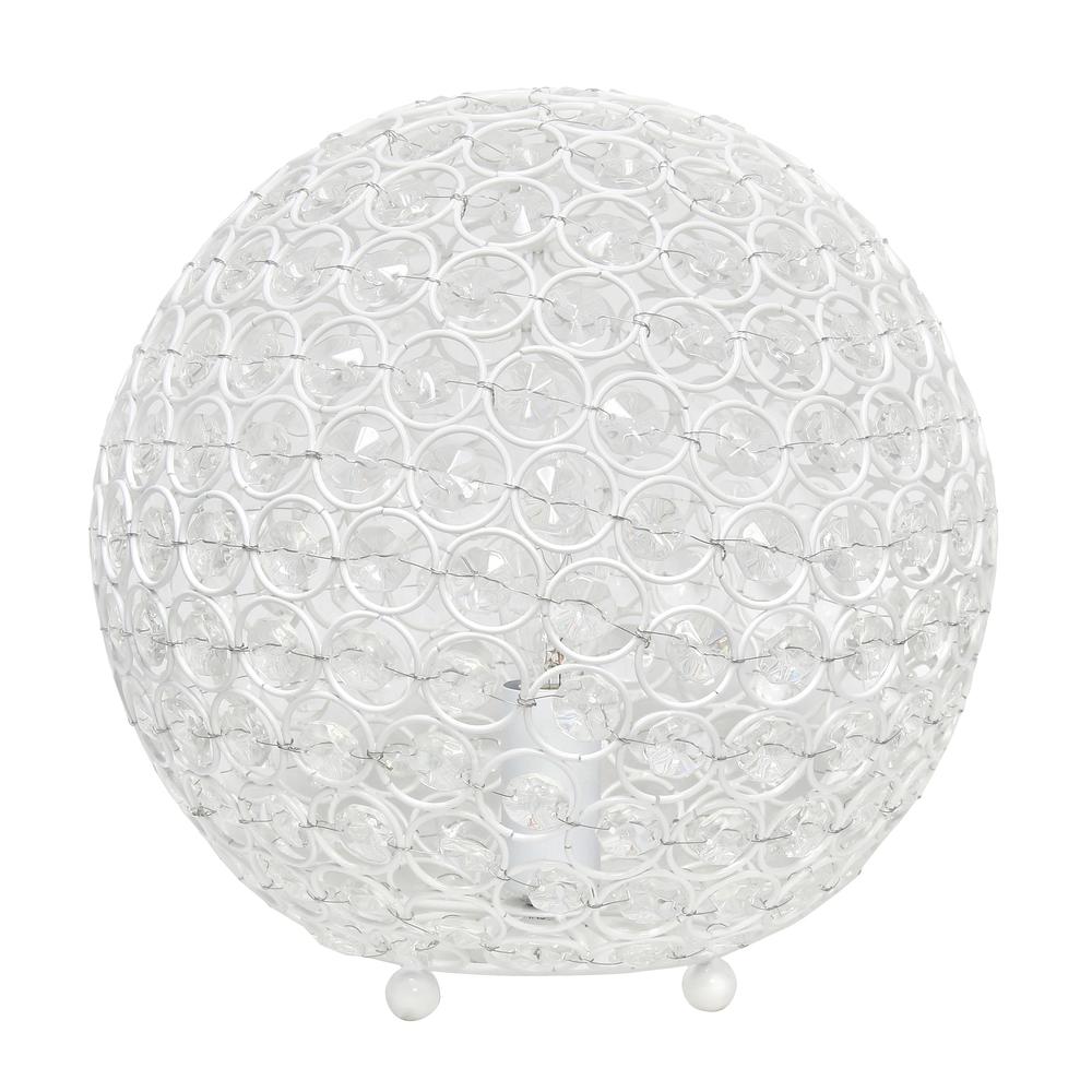 Elipse Medium 10" Metal Crystal Round Sphere Glamourous Orb Table Lamp. Picture 1