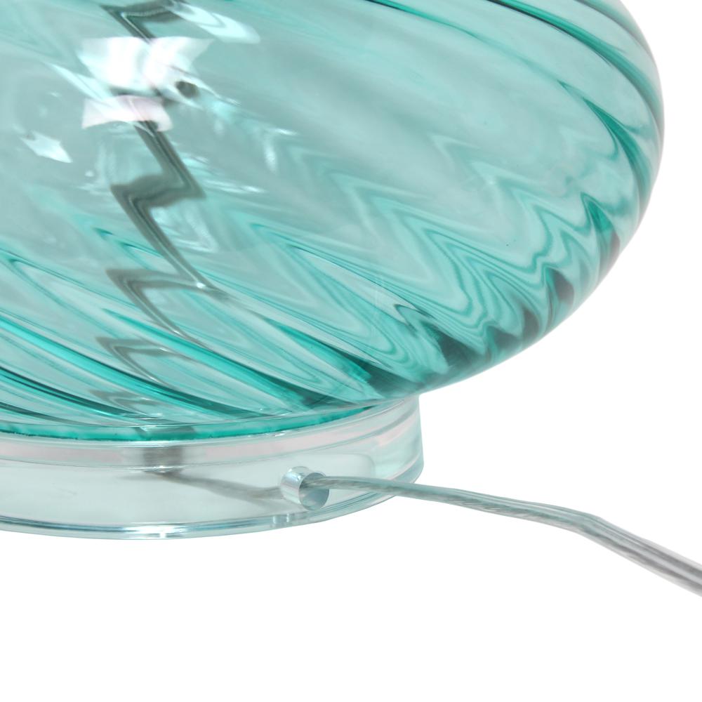 Lalia Home 24" Classix Contemporary Wavy Colored Glass Table Lamp. Picture 4
