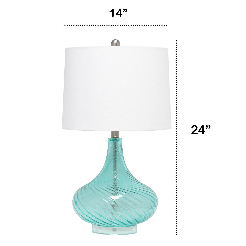 Lalia Home 24" Classix Contemporary Wavy Colored Glass Table Lamp. Picture 7