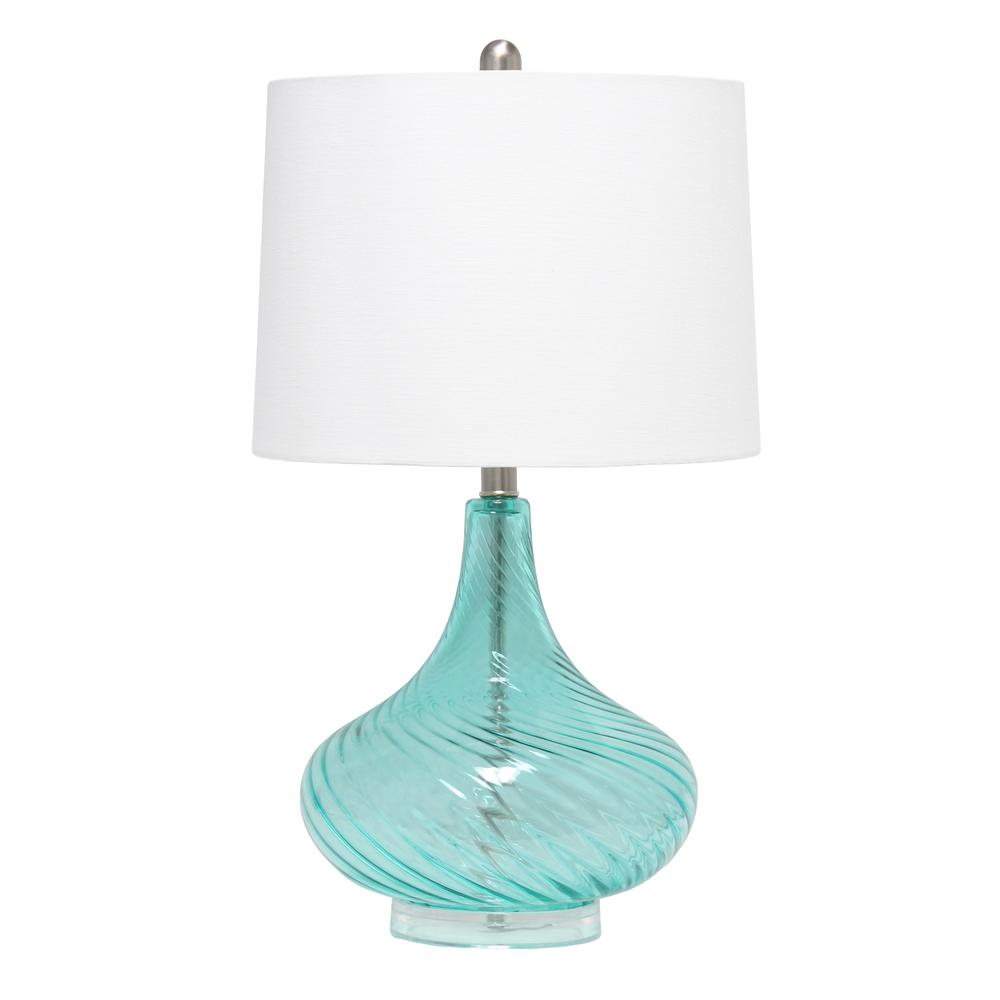 Lalia Home 24" Classix Contemporary Wavy Colored Glass Table Lamp. Picture 1