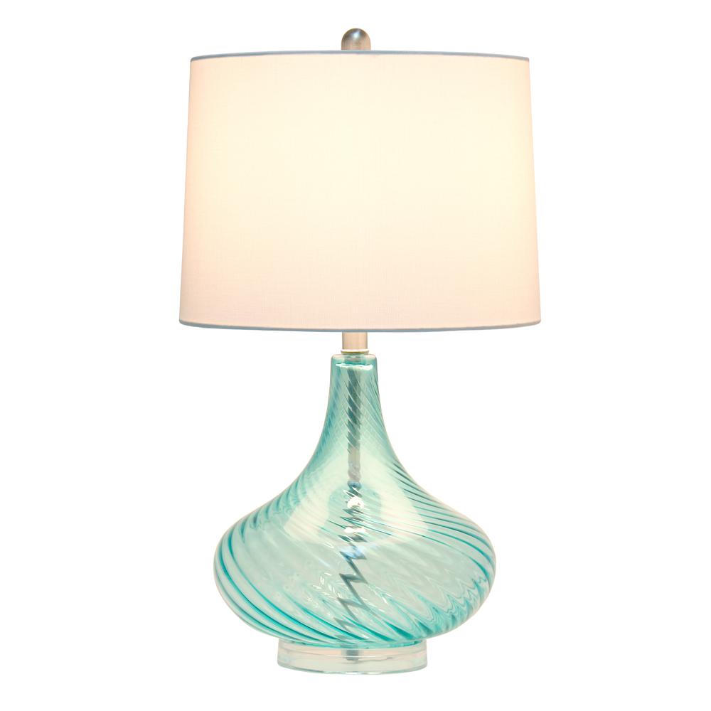 Lalia Home 24" Classix Contemporary Wavy Colored Glass Table Lamp. Picture 11