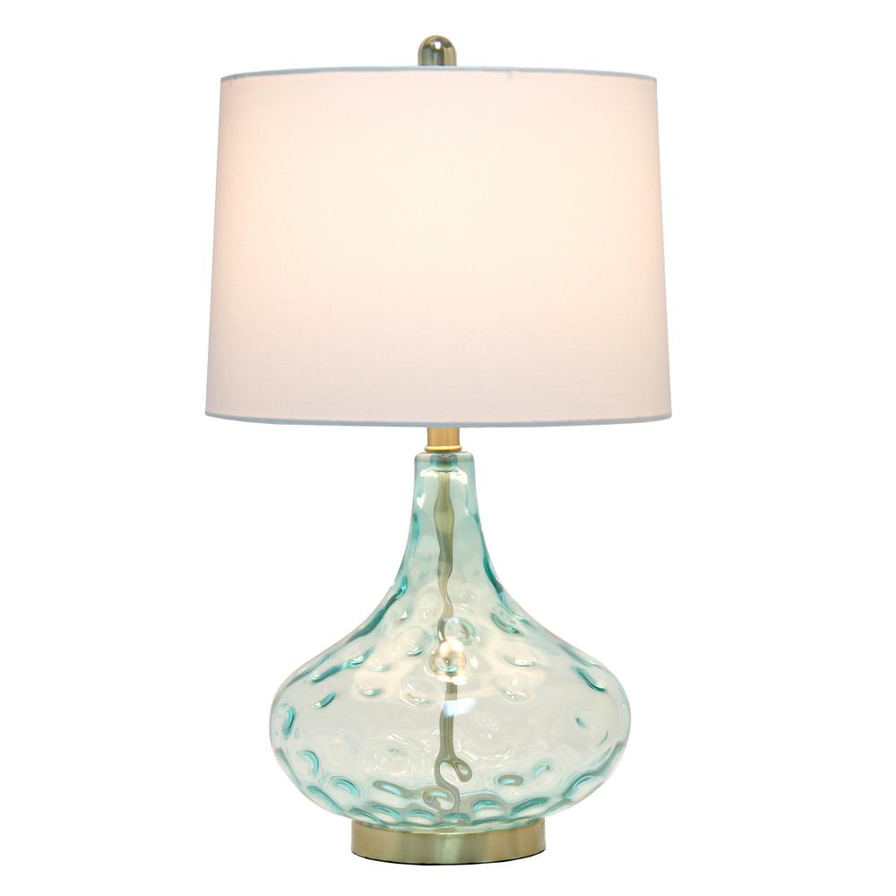 24" Classix Contemporary Dimpled Colored Glass Table Lamp. Picture 10