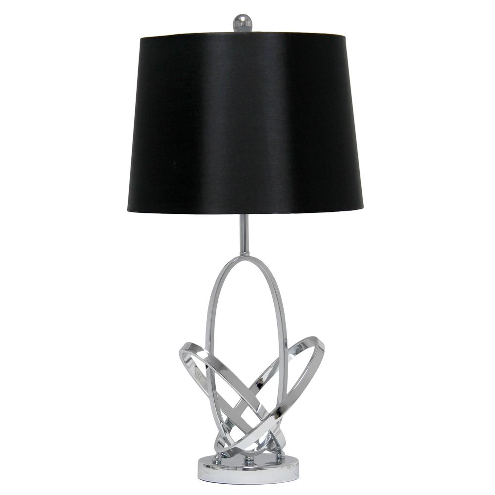 27.25" Glossy State-of-the-Art Modern Entwined Table Lamp, Chrome. Picture 3
