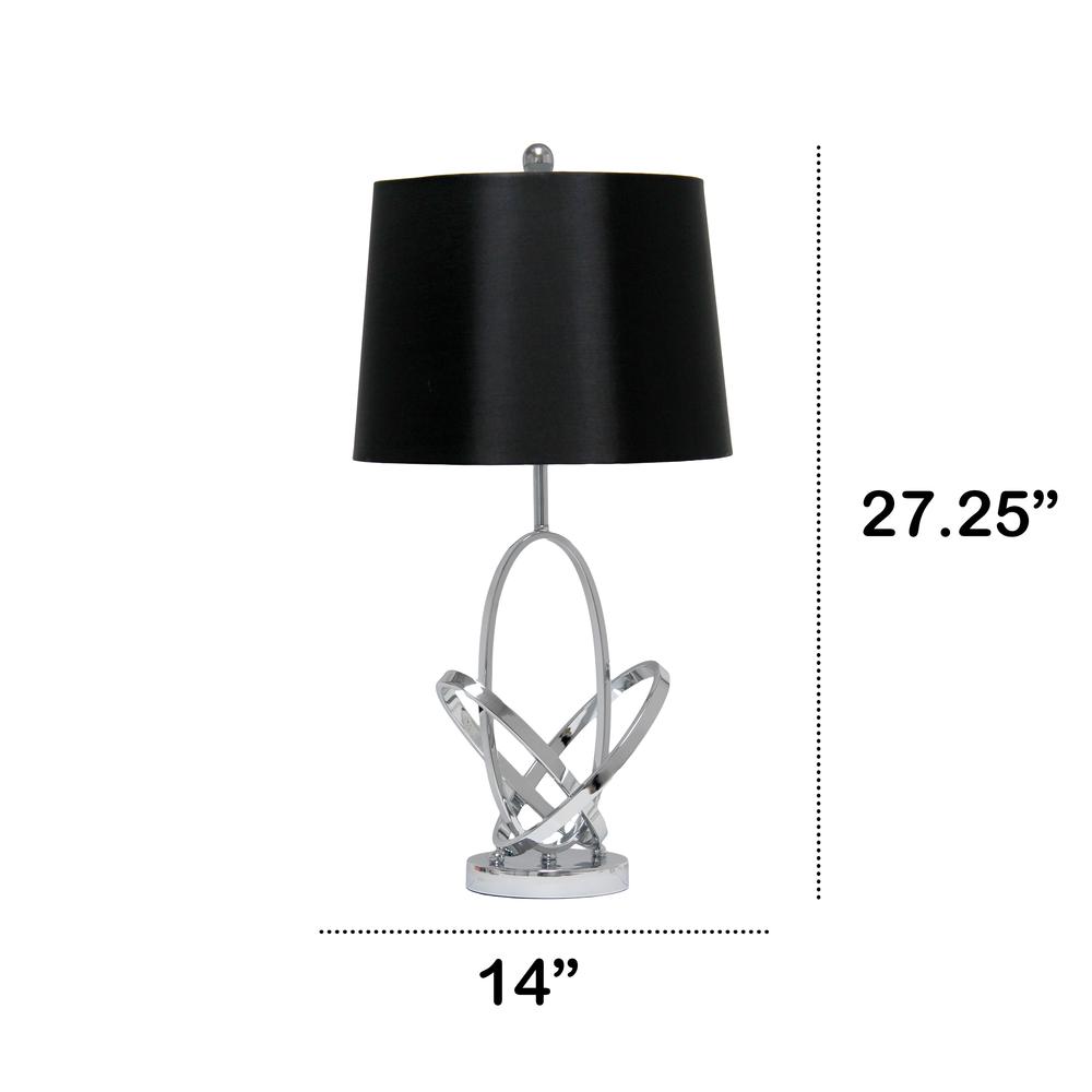 27.25" Glossy State-of-the-Art Modern Entwined Table Lamp, Chrome. Picture 6