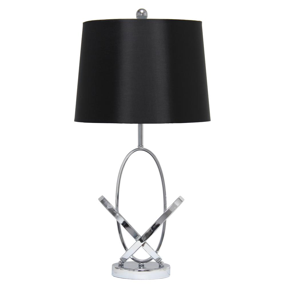 27.25" Glossy State-of-the-Art Modern Entwined Table Lamp, Chrome. Picture 1