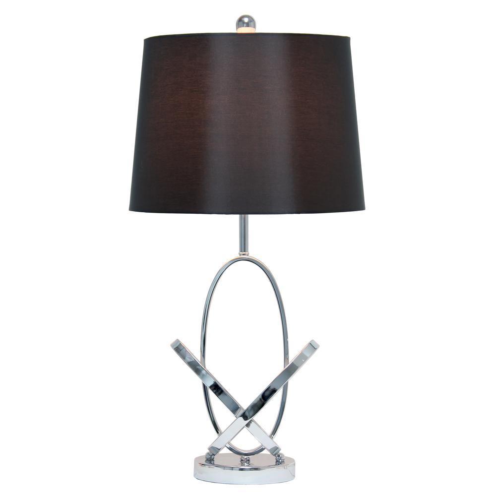 27.25" Glossy State-of-the-Art Modern Entwined Table Lamp, Chrome. Picture 9