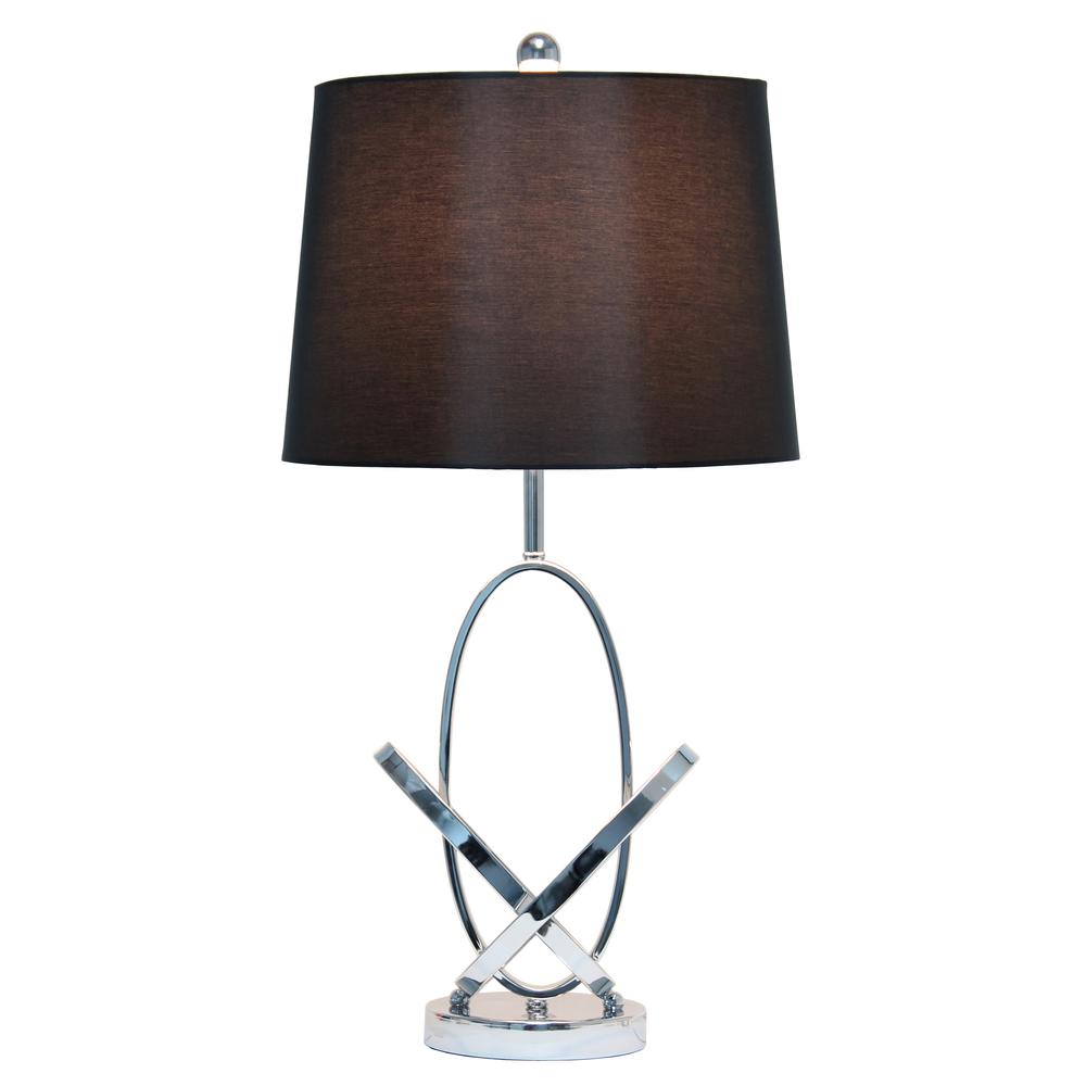 27.25" Glossy State-of-the-Art Modern Entwined Table Lamp, Chrome. Picture 10