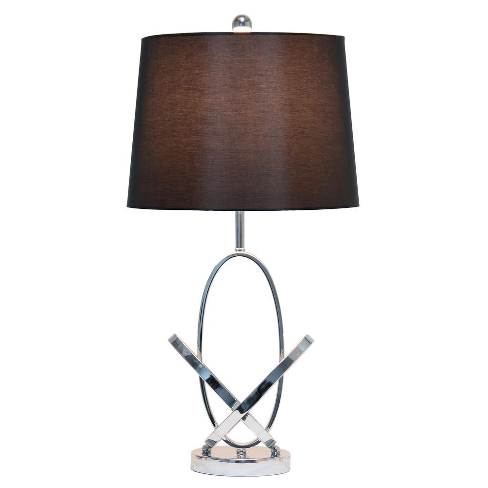 27.25" Glossy State-of-the-Art Modern Entwined Table Lamp, Chrome. Picture 11