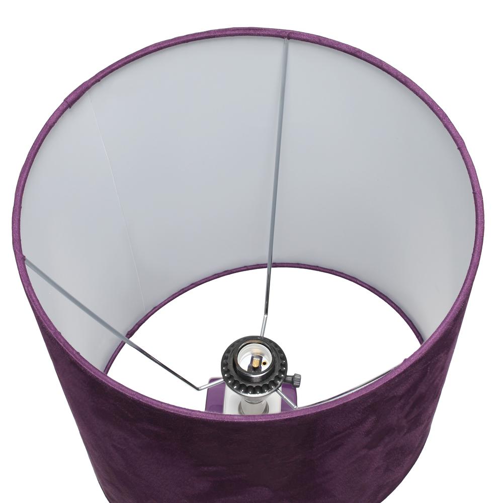 28.5" Modern Stacked Circle Table Lamp with Angled Drum Shade, Purple. Picture 9