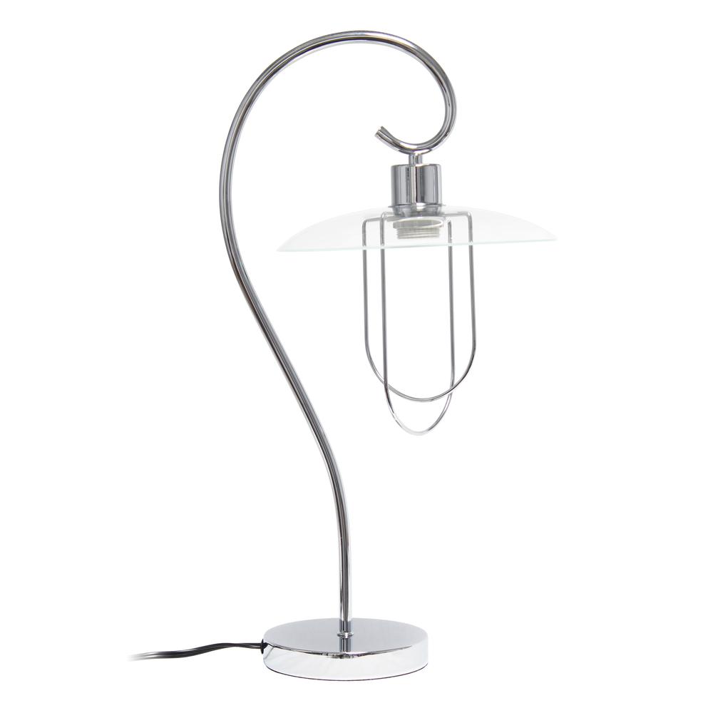 Modern Metal Scroll Table Lamp, Chrome. Picture 6