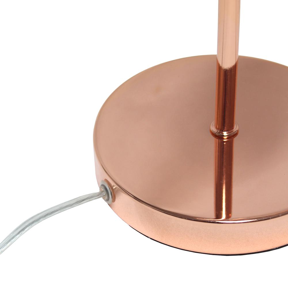 Modern Metal Scroll Table Lamp, Rose Gold. Picture 1