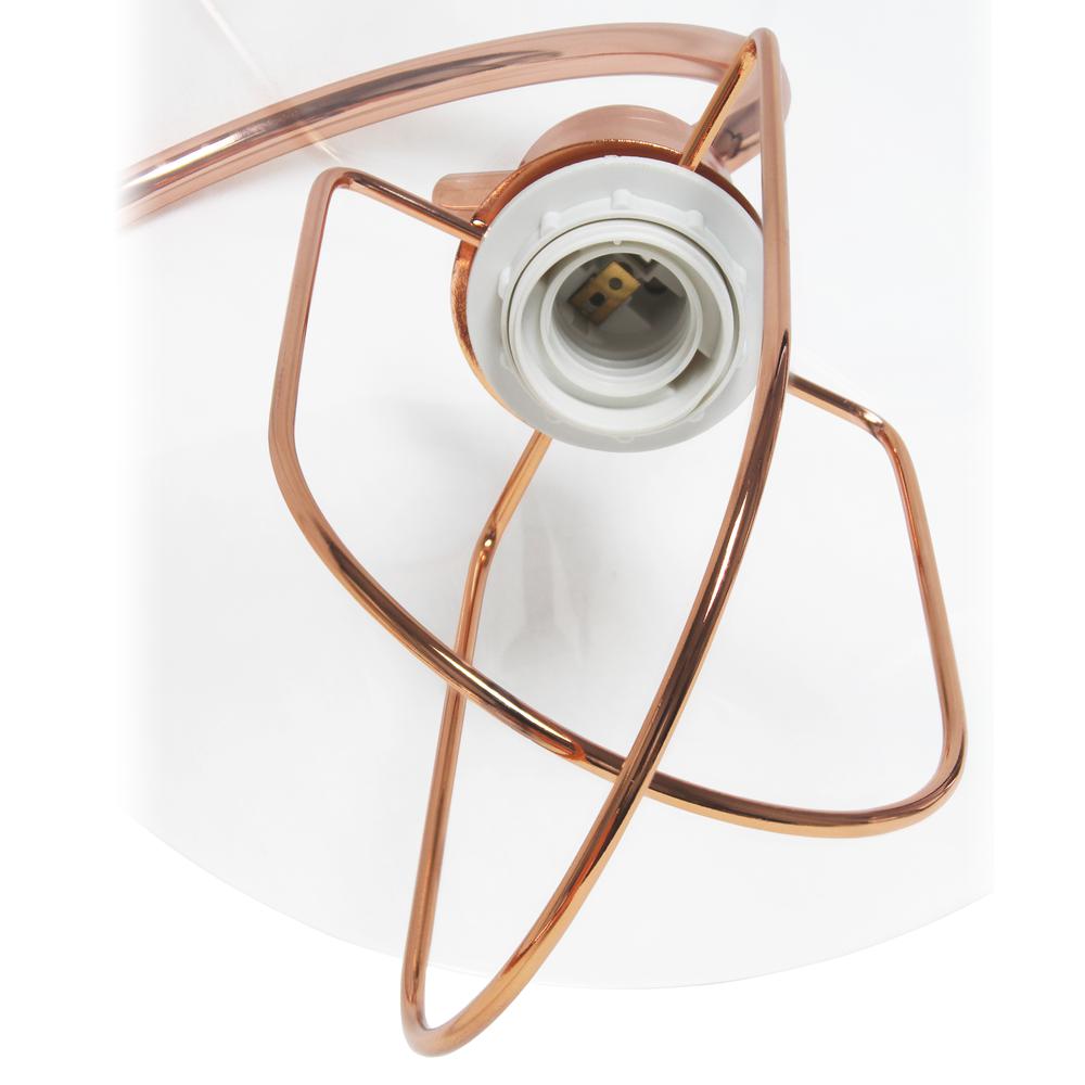 Modern Metal Scroll Table Lamp, Rose Gold. Picture 9