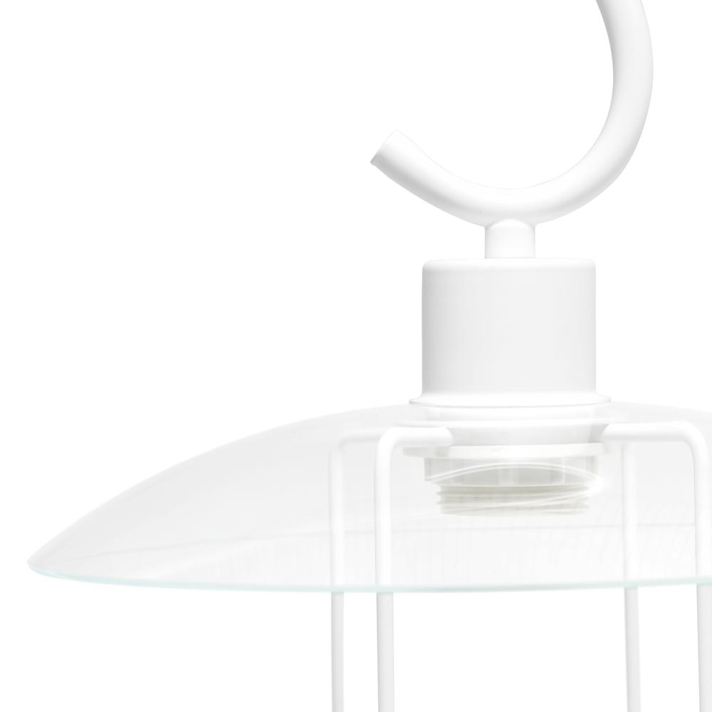 Modern Metal Scroll Table Lamp, White. Picture 3