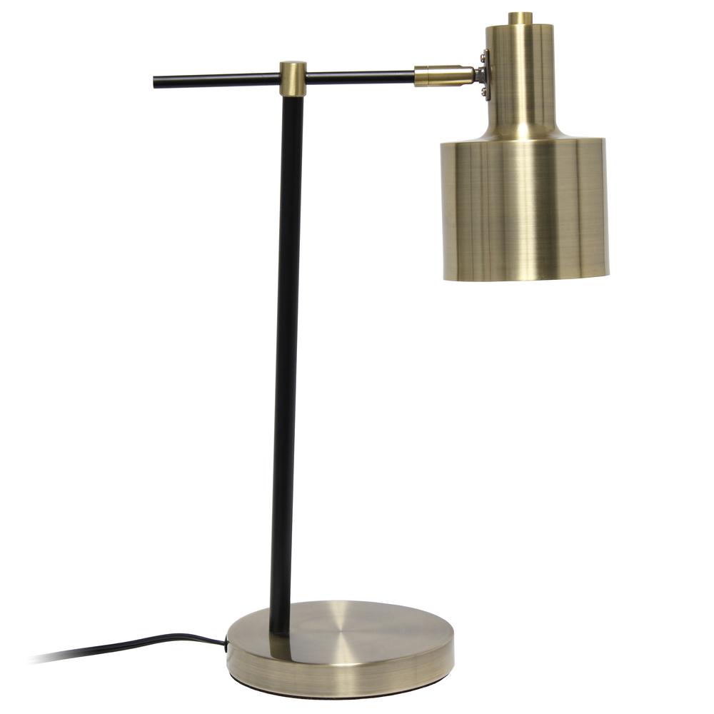 Mid Century Modern Metal Table Lamp, Antique Brass. Picture 1