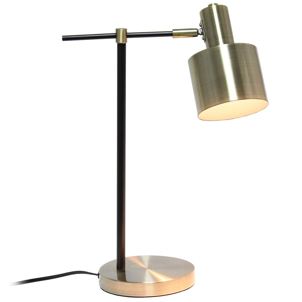 Mid Century Modern Metal Table Lamp, Antique Brass. Picture 8