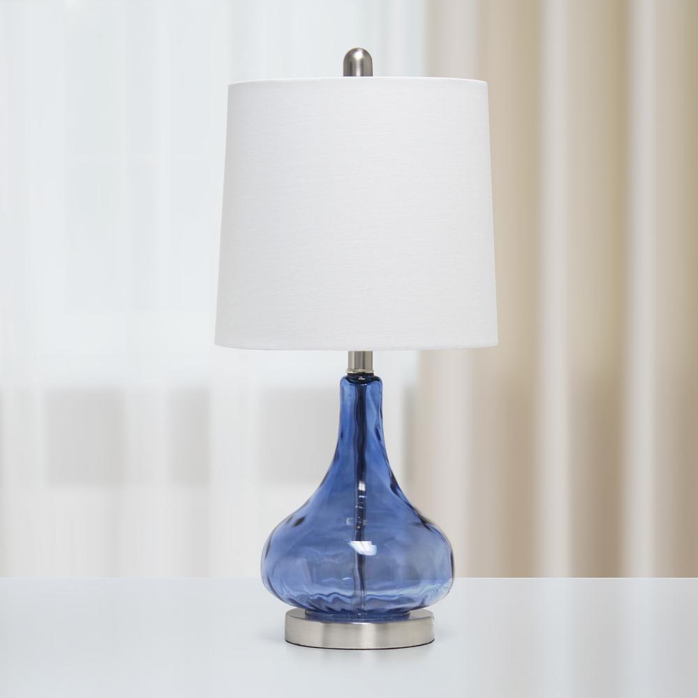 23.25" Classix Contemporary Rippled Colored Glass Bedside Desk Table Lamp. Picture 3