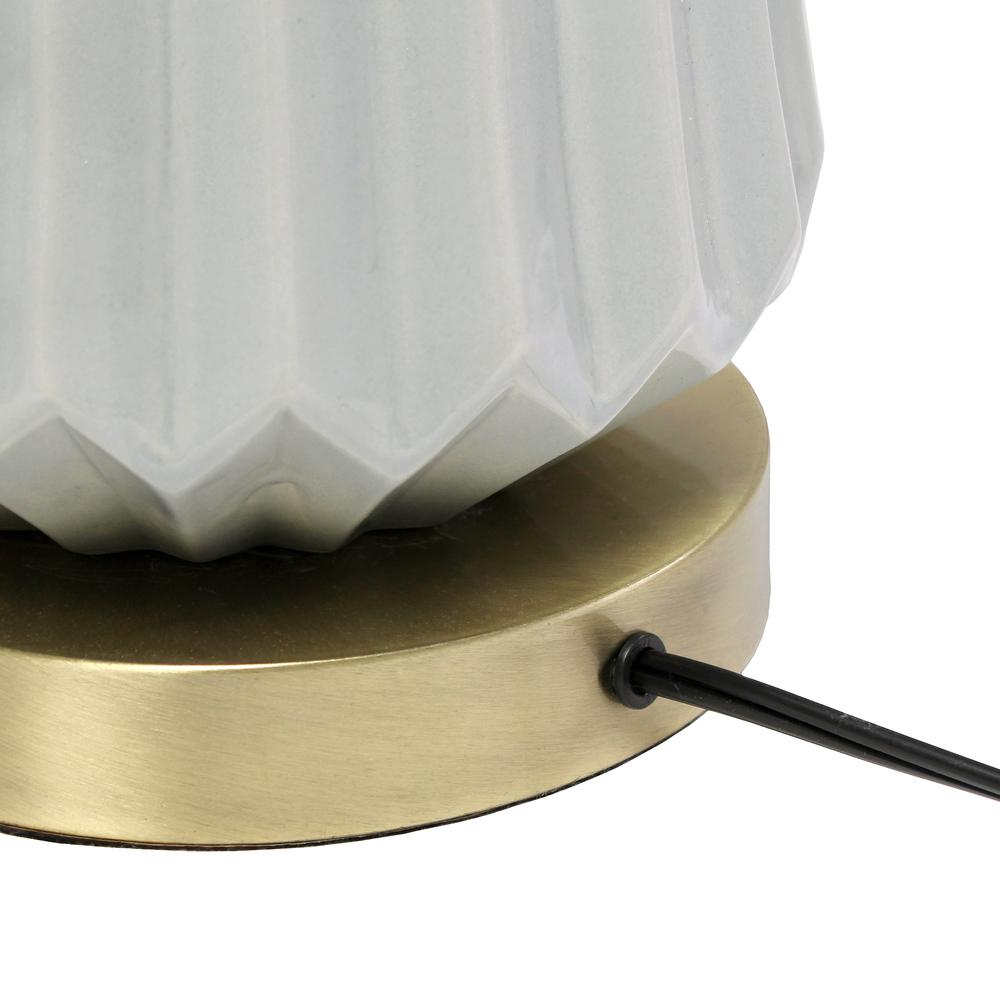 25" Classic Fluted Ceramic and Metal Table Lamp. Picture 2