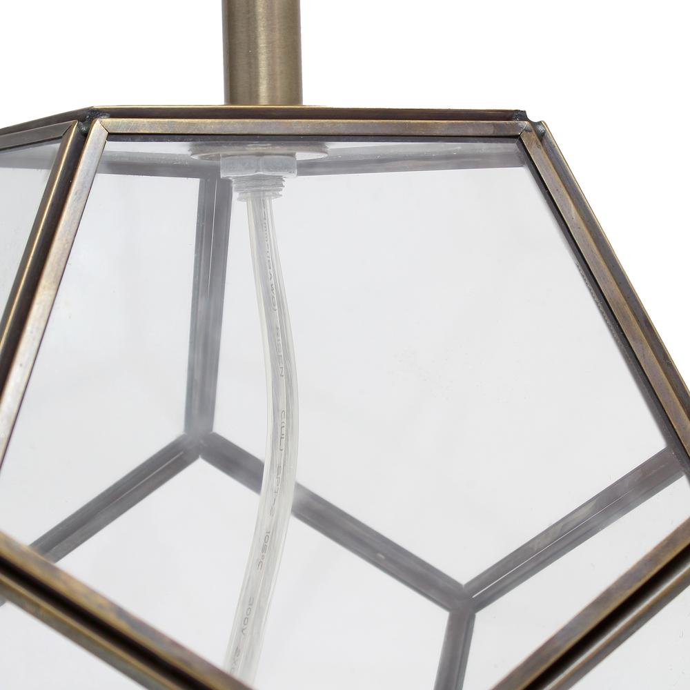 Transparent Octagonal Table Lamp, Brass. Picture 3