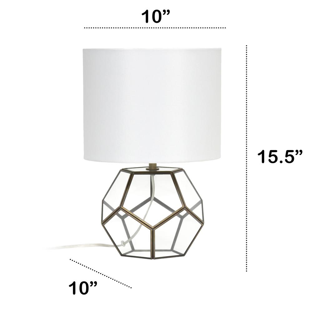 Transparent Octagonal Table Lamp, Brass. Picture 5